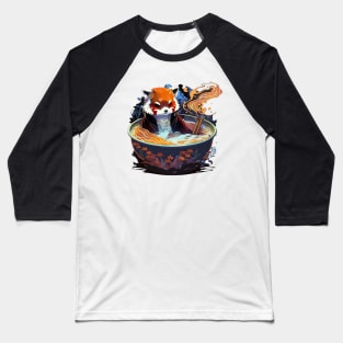 Red Panda Ramen Hot Spring Baseball T-Shirt